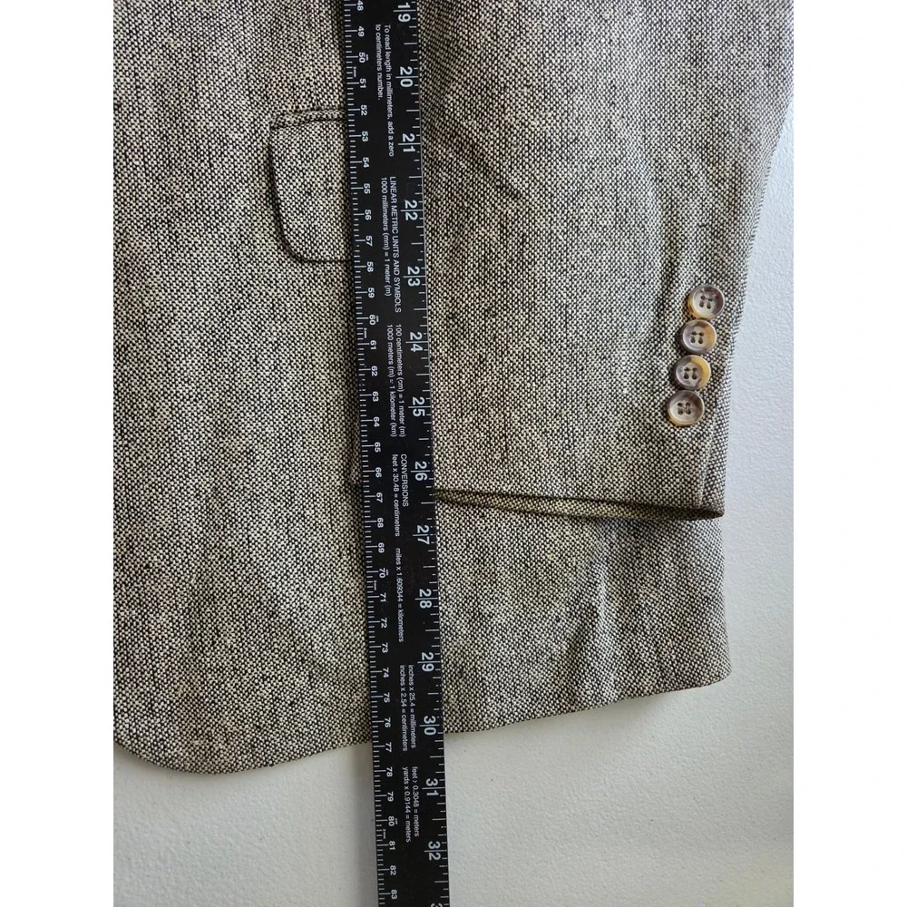 Deansgate Mens 40R Silk Blazer Sport Coat Grey‎ Tweed 2 Button Made in Lithuania